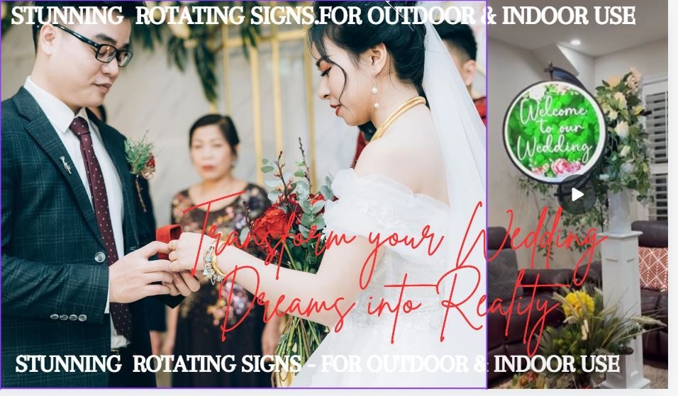 LED Rotating Signs  -For Indoor &amp; Outdoor use - www.theweddingring.ca - listings -