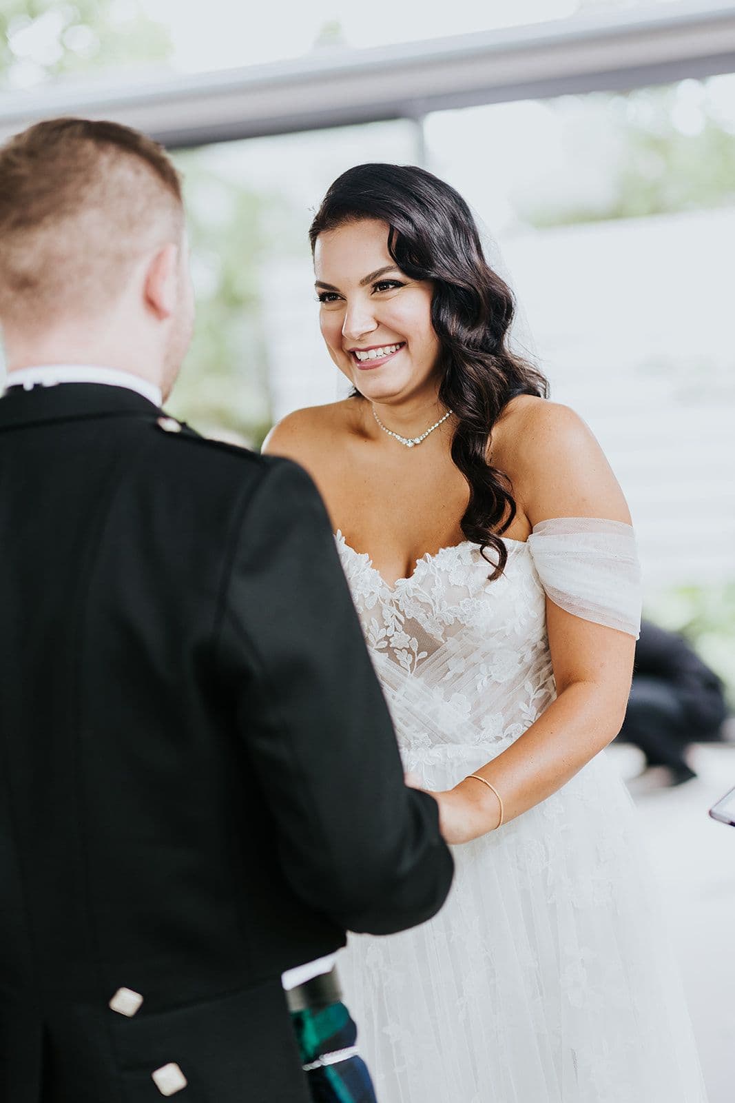The Wedding Ring, Whistle Bear Golf Club, Wedding Venue, Kitchener Waterloo Wedding Venue, Fedora Media, Kitchener Wedding Photographer, Bride looking at groom during wedding ceremony