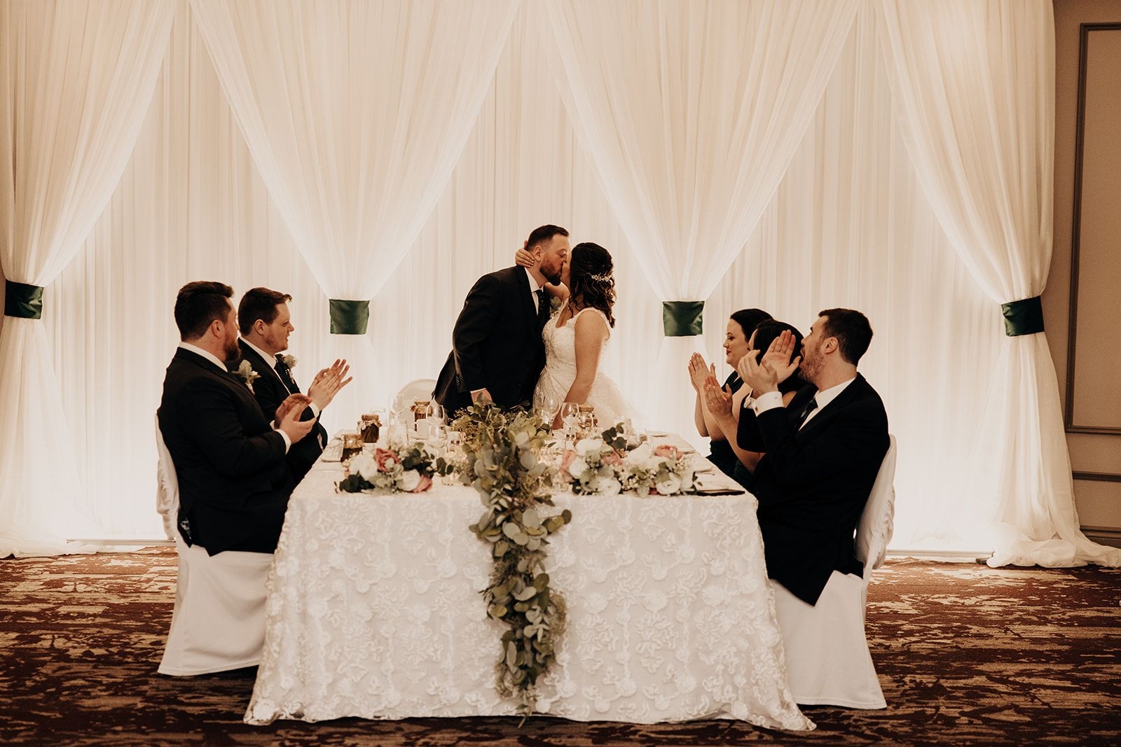 Emerald green and gold wedding